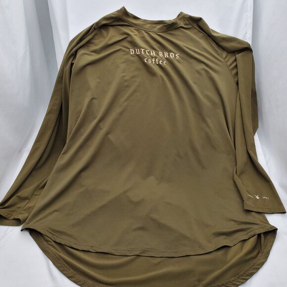 Dry-fit Army Green Dutch Bros long sleeve Tee! 2XL - Picture 3 of 7